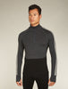 Men's 260 ZoneKnit LS Half Zip Jet Heather / Black - Icebreaker