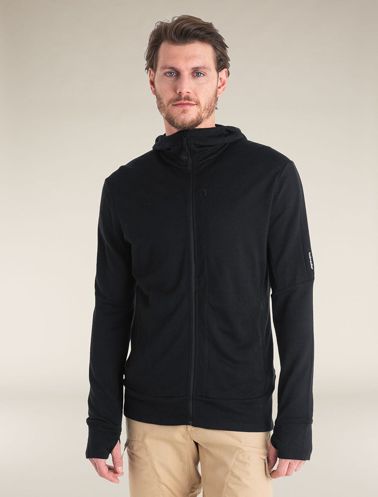 Men's Merino 260 Quantum LS Zip Hoodie Black - Icebreaker