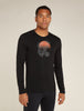 Men's Merino 200 Oasis LS Crewe Ruapehu Round Black - Icebreaker