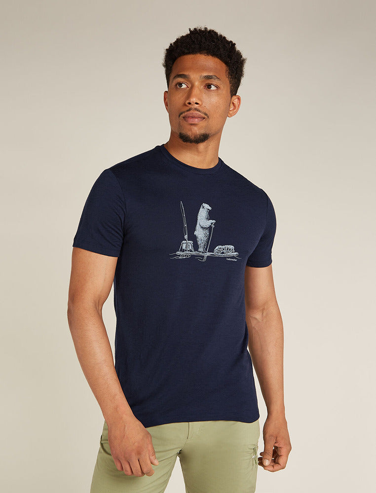 Men's Merino 150 Tech Lite SS Tee Polar Paddle Midnight Navy - Icebreaker