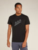 Men's Merino 150 Tech Lite SS Tee Natural Ski Tour Black - Icebreaker