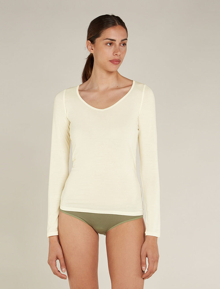 Women's Merino 150 Siren Long Sleeve Sweatheart Top Undyed - Icebreaker