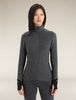 Women's Descender Long Sleeve Zip Jacket Jet Heather / Black - Icebreaker