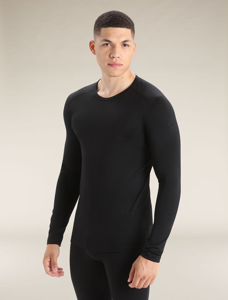 Men's Merino 200 Oasis LS Crewe Black - Icebreaker