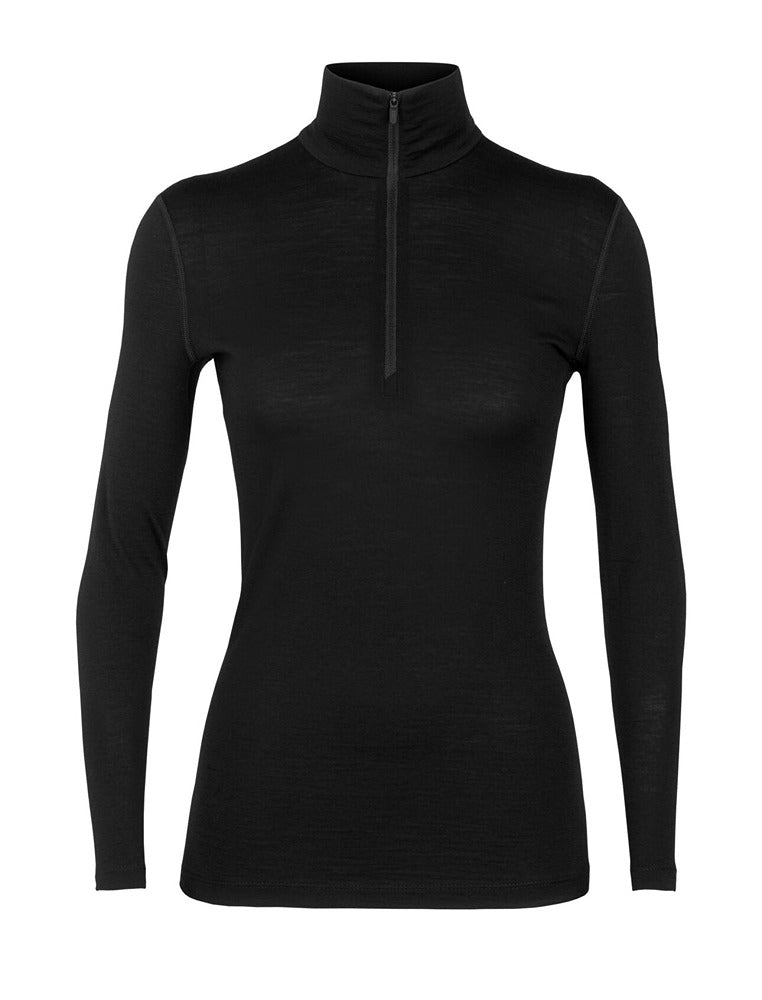 Women's Merino 200 Oasis LS Half Zip Black - Icebreaker