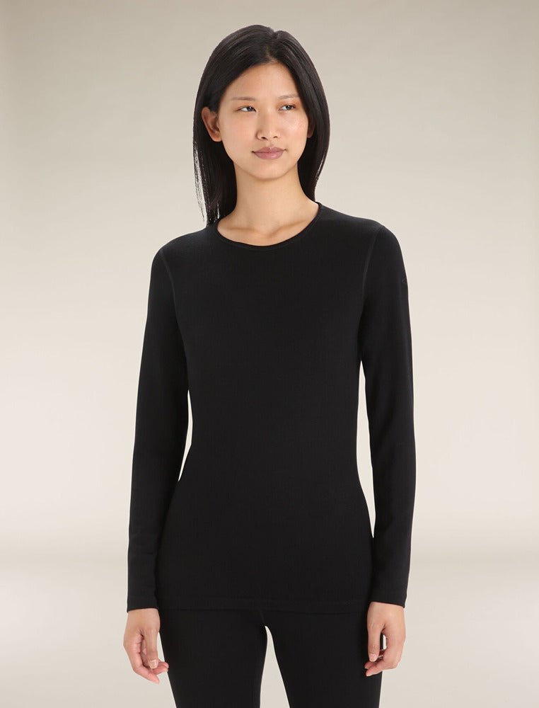 Women's Merino 260 Tech Long Sleeve Crewe Black - Icebreaker