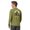 Men's Long Sleeve Cap Cool Daily Graphic Shirt: Lands Chouinard Crest: Buckhorn Green X-Dye - Patagonia